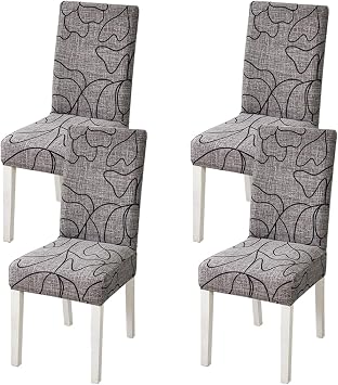 HZDHCLH Chair Covers Slipcovers 4/6 PCs Stretch Removable Washable Short Dining Chair Protector Cover Seat for Hotel,Dining Room,Ceremony aspiration,4 PCS