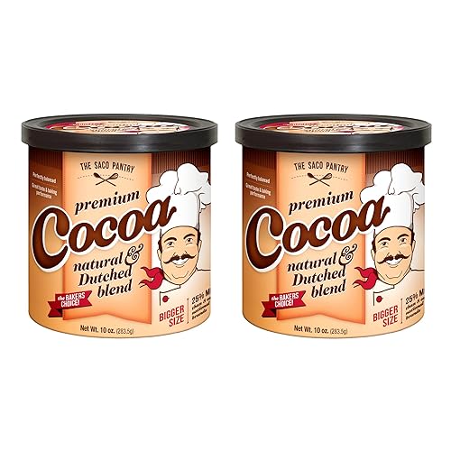 SACO Pantry Premium Cocoa, Natural and Dutched Blend, 10 onzas (paquete de 2), certificado Kosher, sin gluten y sin nueces