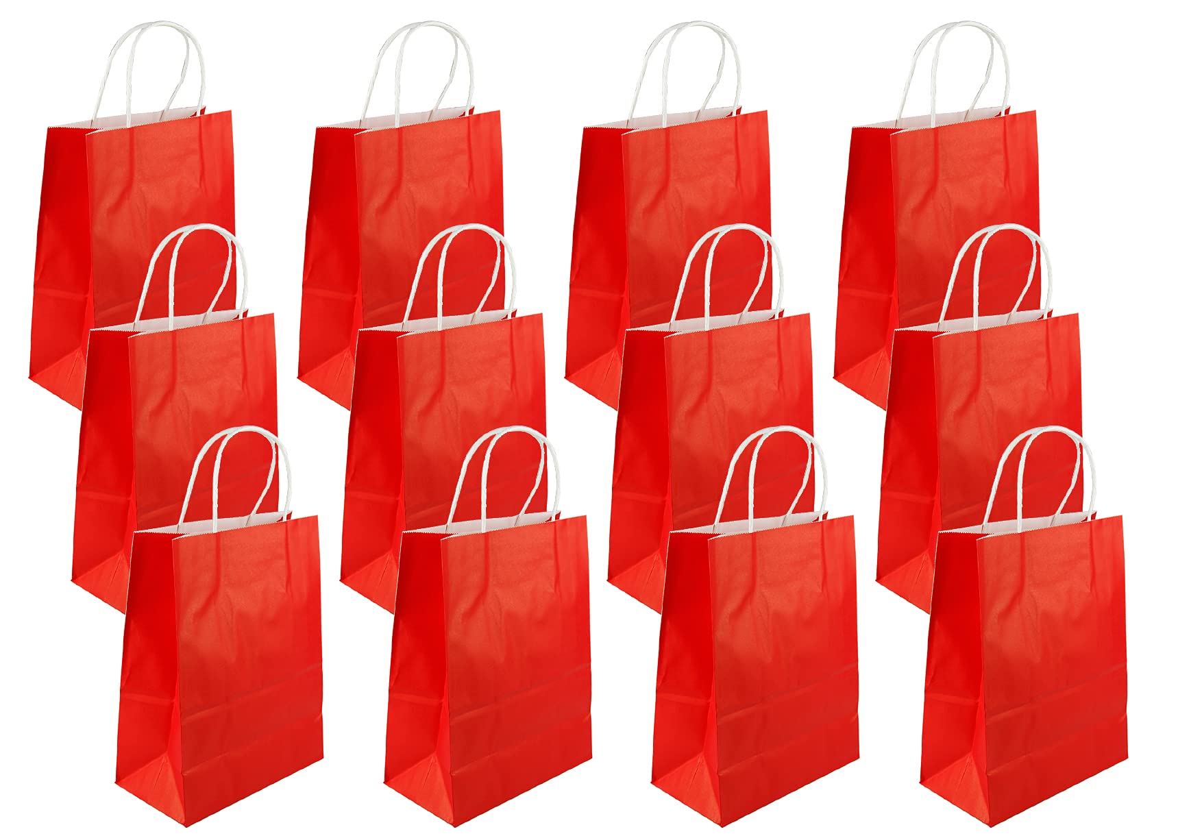 Showay R-Moment Paper Gift Bags 12 Pieces Set, Eco Friendly Bags, With Handles Bulk, Shopping Kraft Retail Party 27X21X11cm, Color Red, Psb2782R