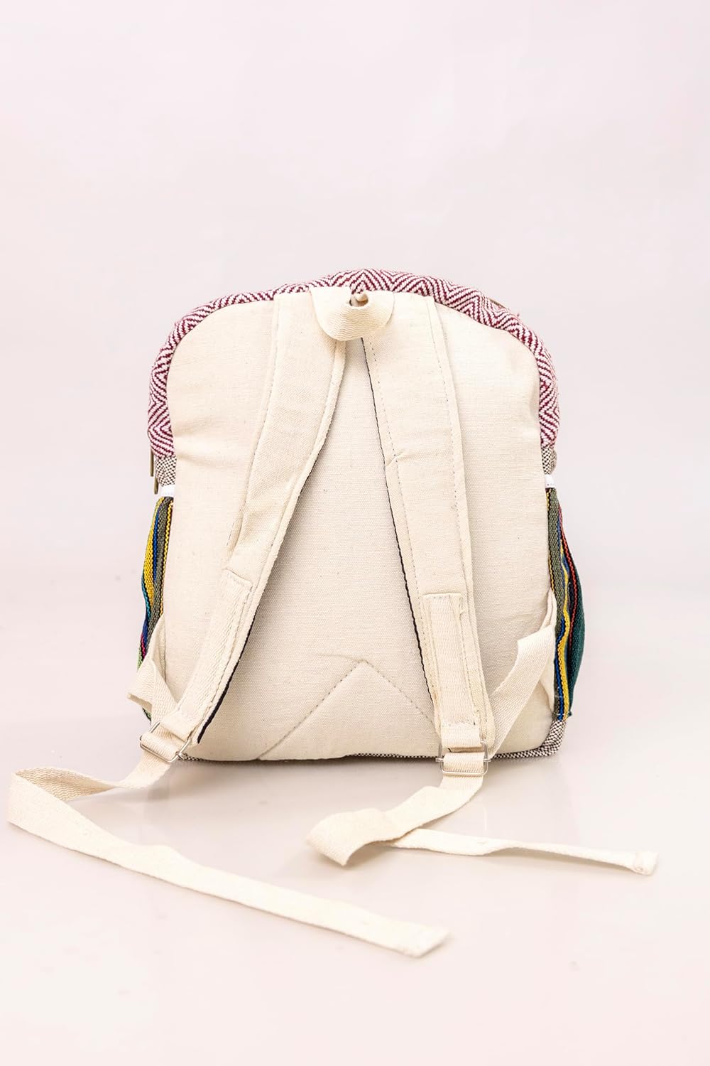 Small Hemp Cotton Daypack Backpack - Multi-color, 14 Inch, 9L, Compact (13x14x5 Inch), Travel, Hiking, Adult, Unisex - Image 7