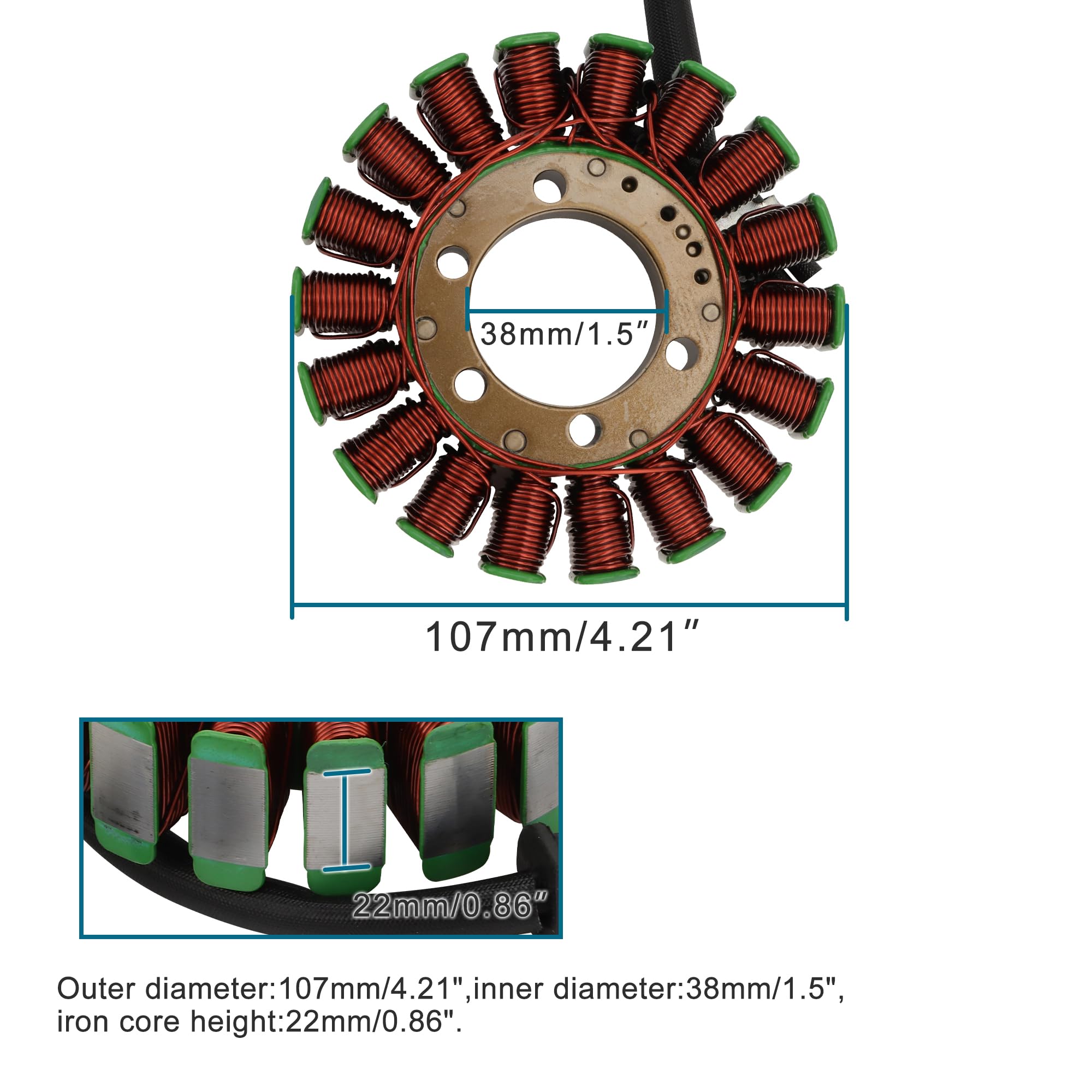 GOOFIT Moteur Générateur Magneto Statorspule Remplacement pour GSR400 GSR600 2006-2010 GSR750 2011-2014 GSR 400 600 750 31401-29G00 31401-29G20