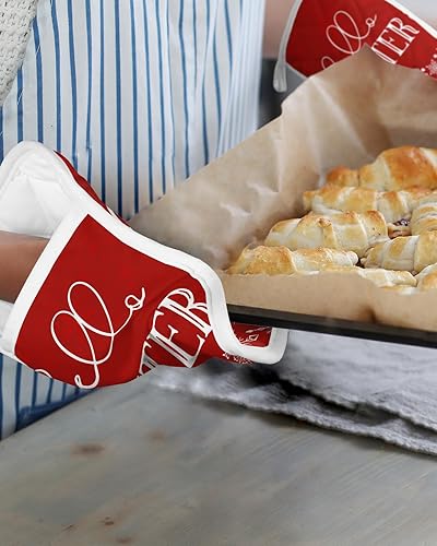 Miniatura 6 de Hello Winter - Juego de 2 soportes para ollas para cocina, antideslizantes y aislantes de calor, juego de agarraderas de tela de toalla con