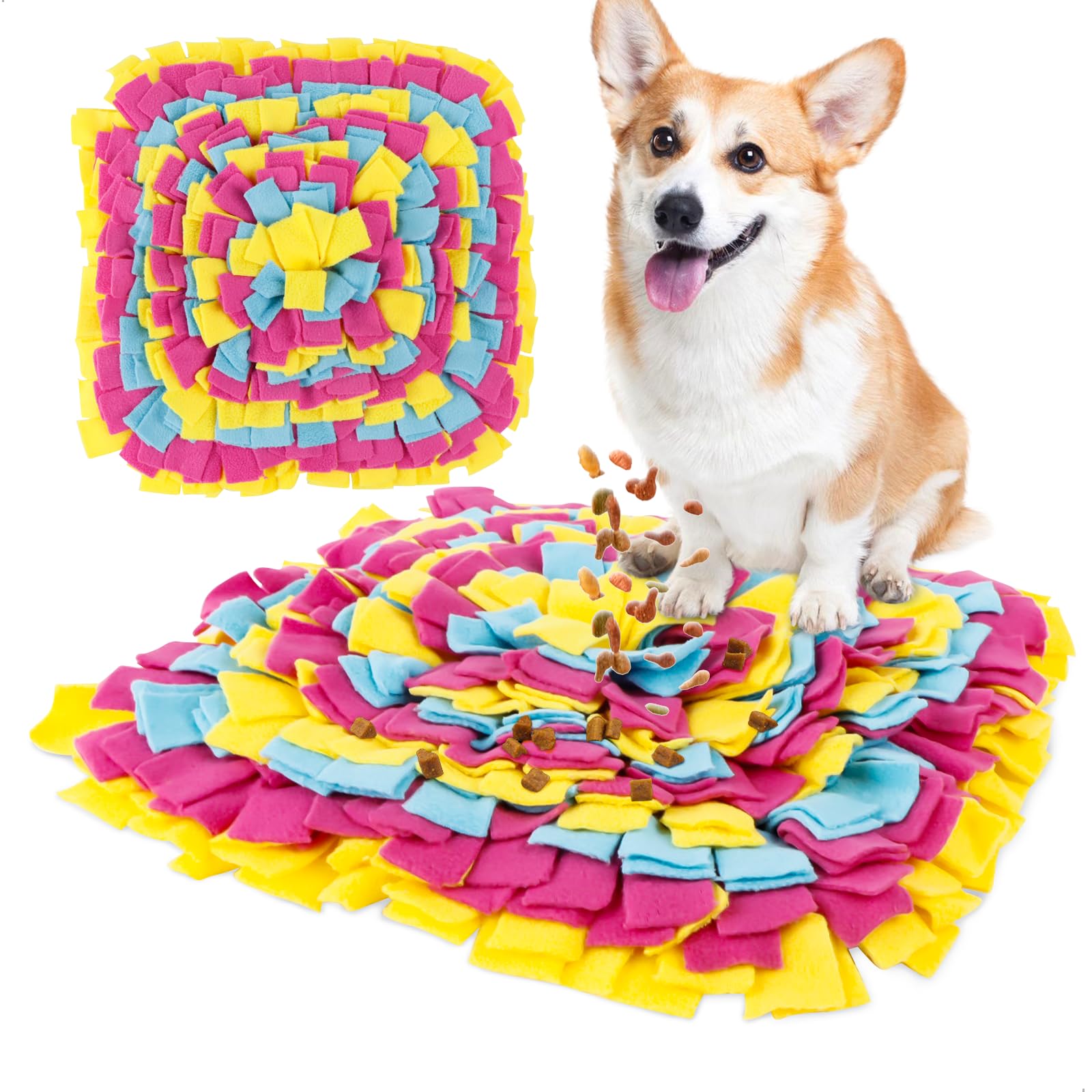 Alfombra Olfativa Perros Alfombra Olfato Perro Manta Olfativa Perro,Juegos Interactivos Alfombras Olfativas para Perros Pequeños y Medianos,Lavable Quadratisch 35 × 35 cm