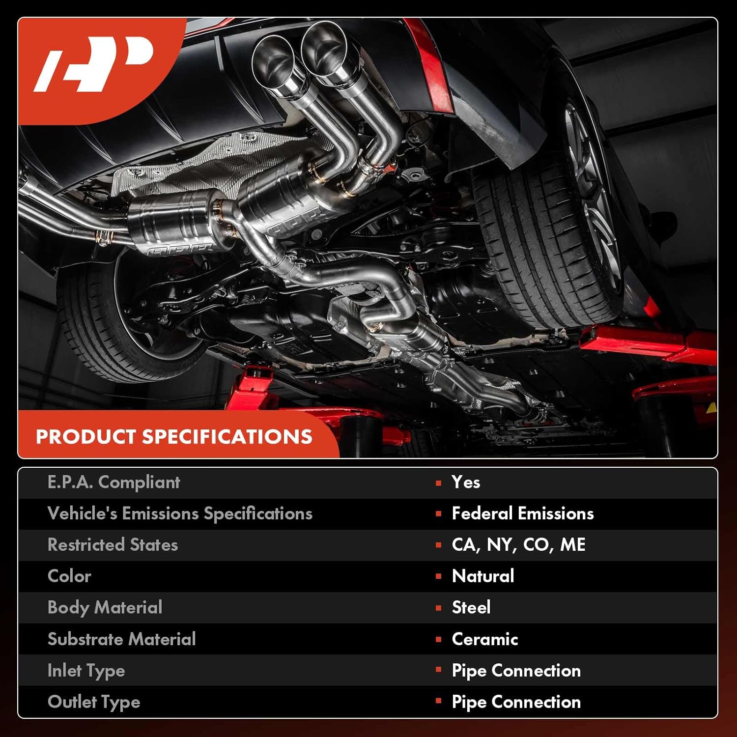 A-Premium Catalytic Converter Direct-Fit Compatible with Jeep ZJ Series Grand Cherokee 1996-1998, XJ Series Cherokee 1996-2000, 2.5L 4.0L 5.2L 5.9L, EPA Compliant, Replace# 52101392, 52101393