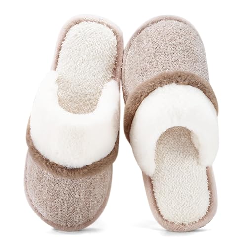 GOEWY Cozy Slippers for Women Fuzzy House Shoes with Memory