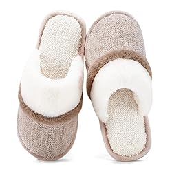 GOEWY Cozy Slippers for Women Indoor and Outdoor Fuzzy House Shoes with Memory Foam Anti-Skid Sole Gifts for Women Mom Ladies