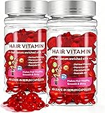 2 x 40 Cápsulas para el Cabello con Hair Vitamin (80 Unidades) - Tratamiento Intensivo para Cabello Seco, Maltratado y con Frizz con Aceite de Argán y Vitaminas - Suero Capilar para Mujer