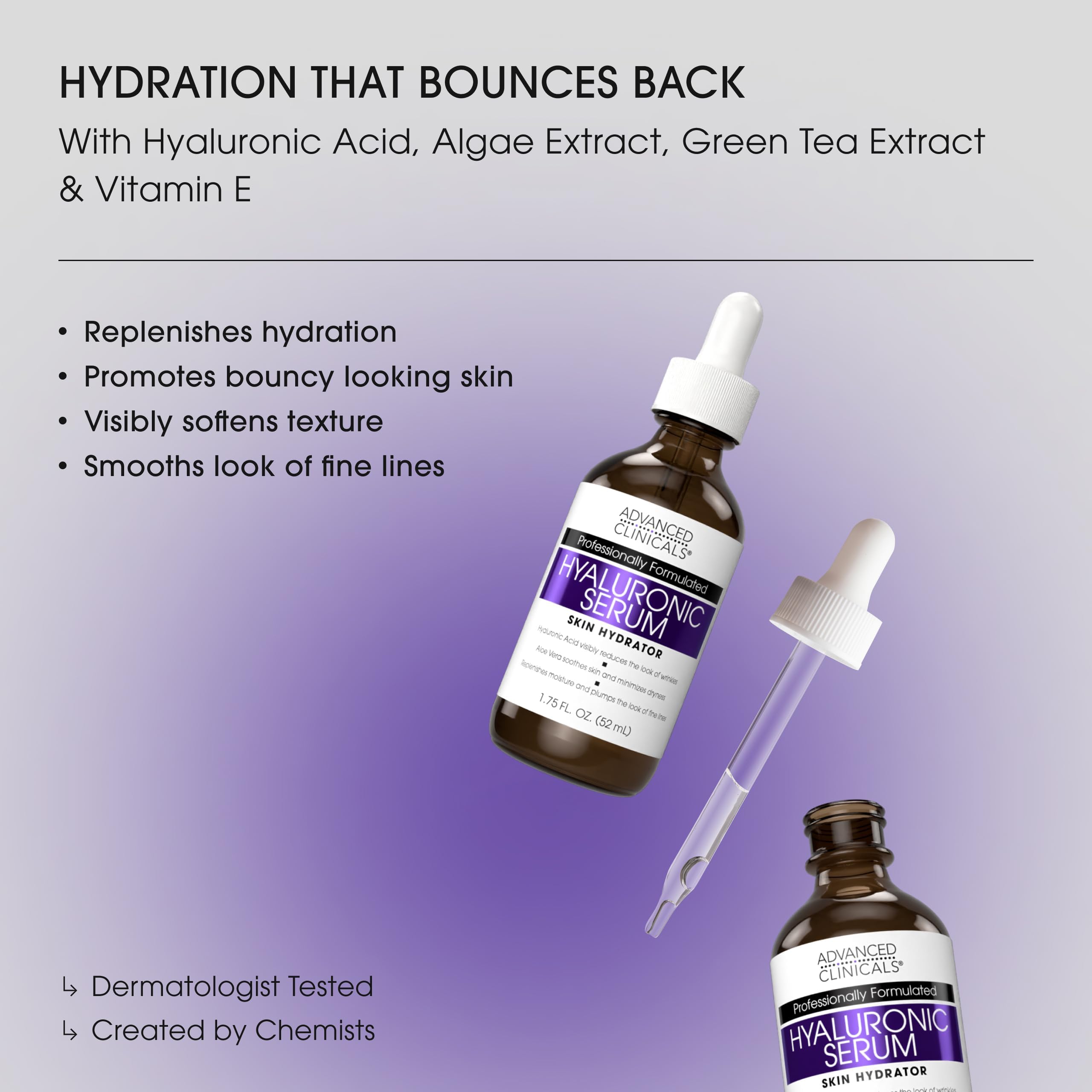 [Advanced Clinicals] Hyaluronic Serum Instant Skin Hydrator, 52ml (International Direct Delivery)