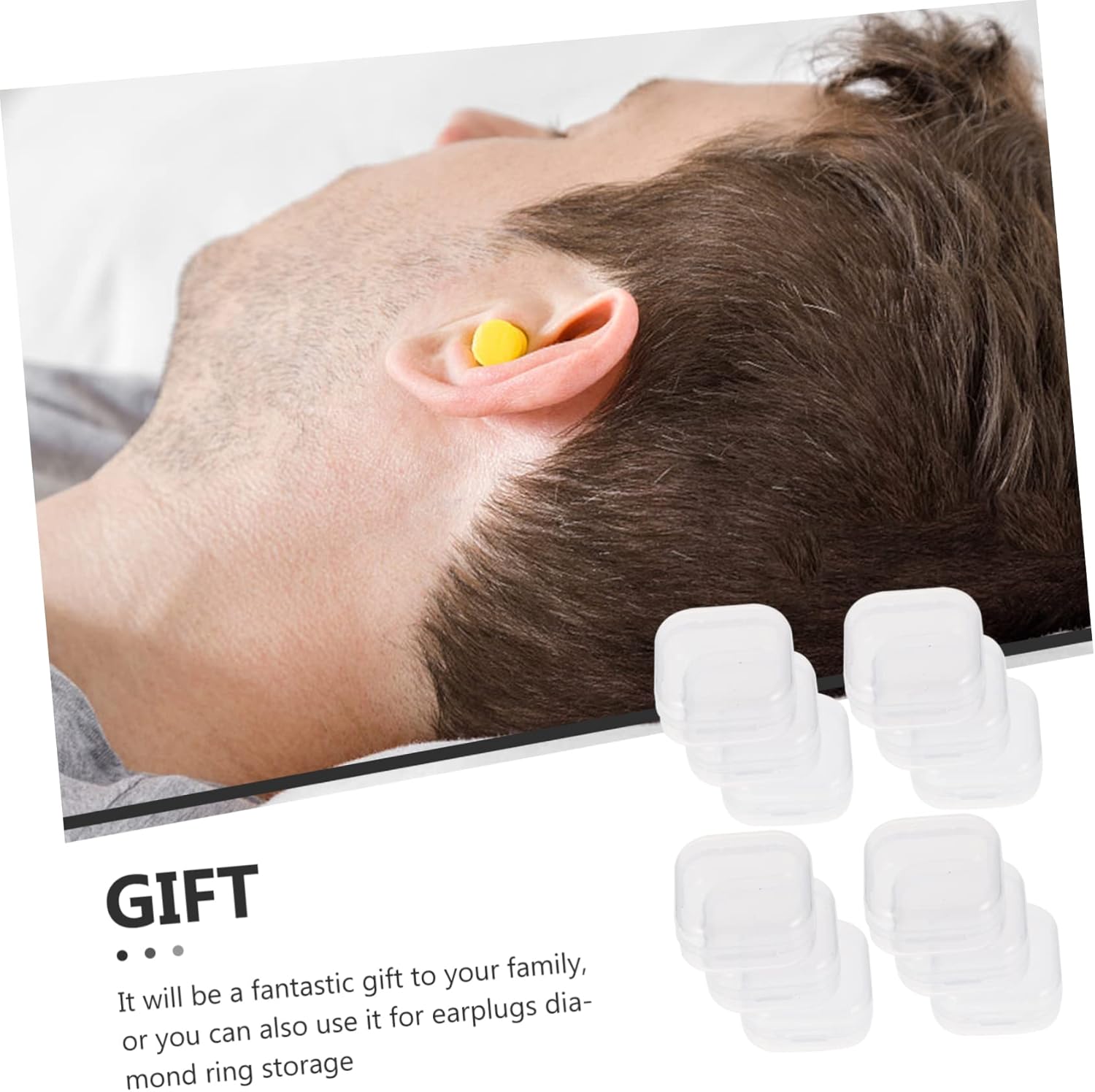 ARTIBETTER 2sets Sleep Earplugs Case Small Plastic Jewelry Box with Clear Lid Pp Material Earring Storage 40pcs*2