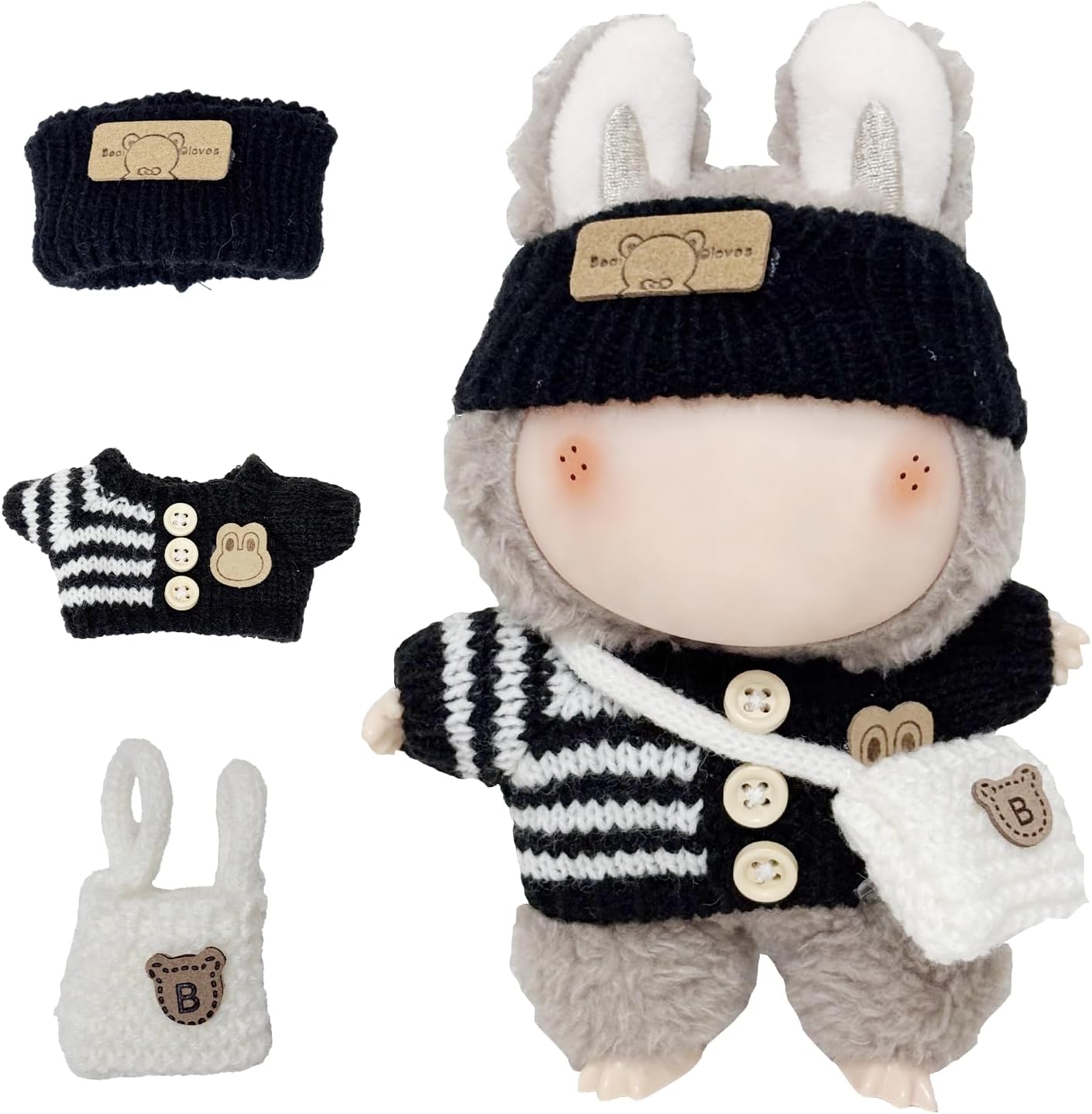 Clothes for 17cm Dolls 2 Set, Cute Hat & Outfit Set for Dolls, Adorable Dress-Up Accessories for Doll