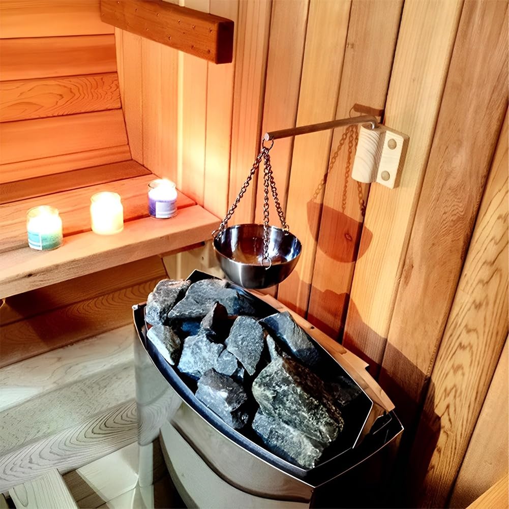 Ciotola per Aroma di Sauna in Acciaio Inossidabile Abete Rosso, Accessori Spa Evaporatore Appeso per Oli Essenziali