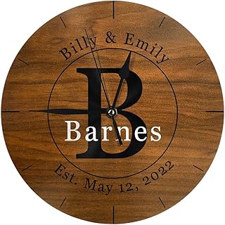 Personalized Wall Clock with Photo Picture Customized for Living Room Couple Wedding Gift Kitchen Farmhouse Custom Home Decor