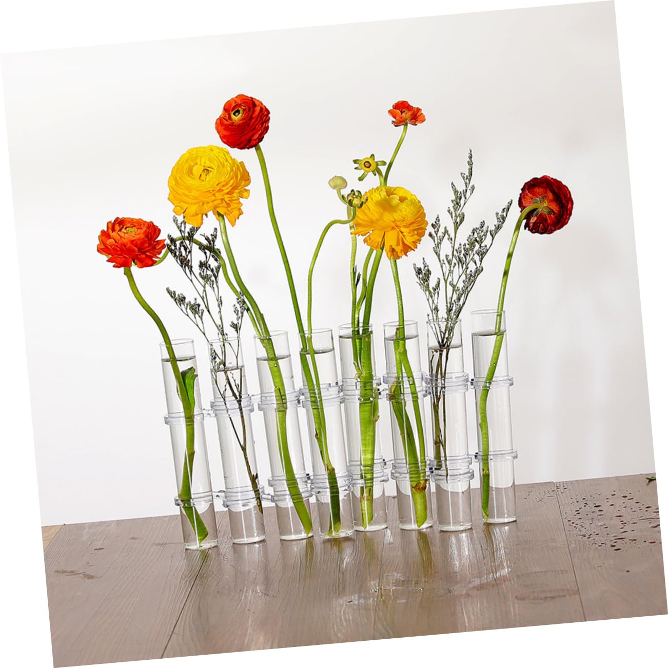 TOYANDONA Vase Hydroponique Forme de Tube à Essai Transparent Terrarium avec Support pour Plantes Intérieur Décoration de Bureau