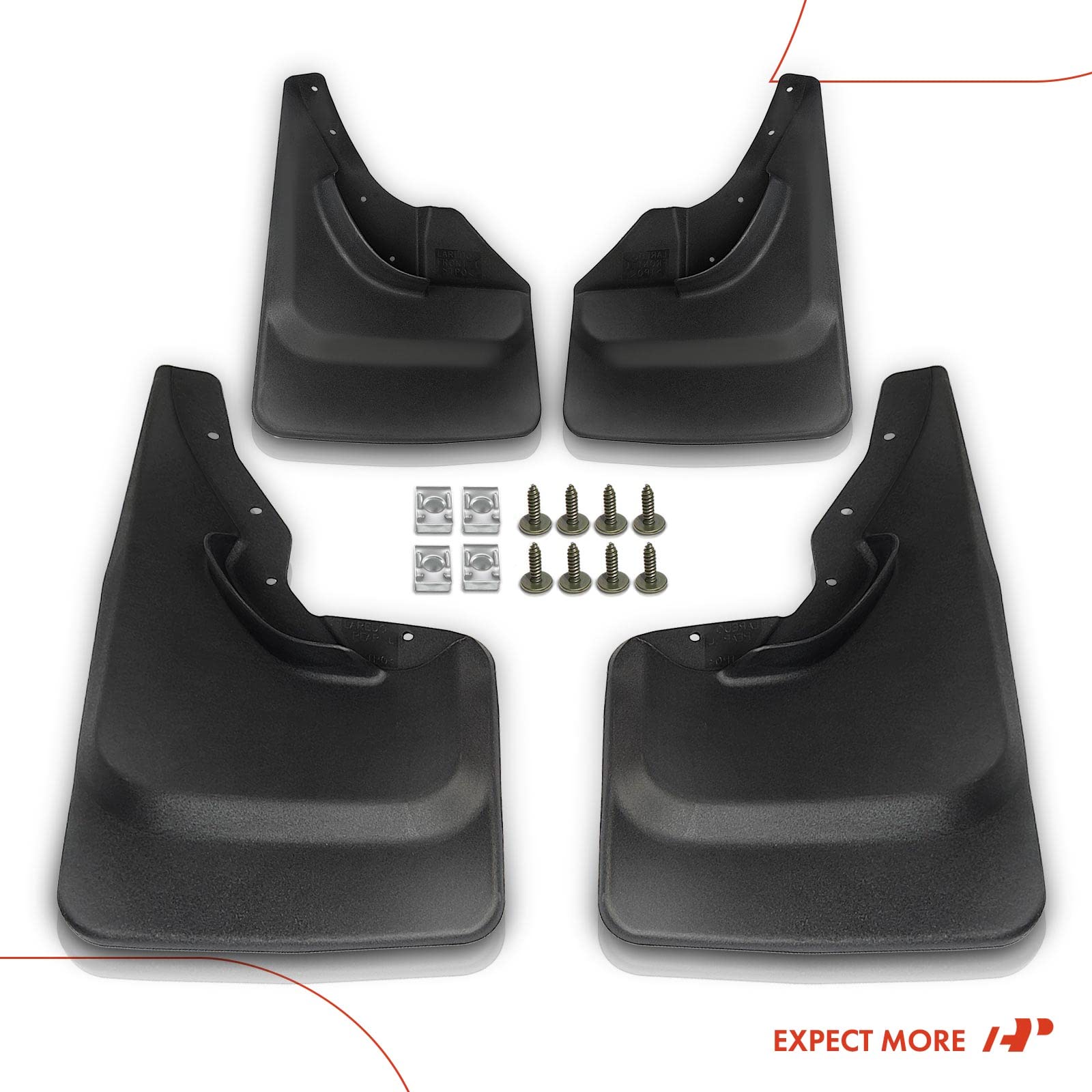 A-Premium Set of 4PCS Mud Flaps Splash Guards Mudguards Mudflaps Compatible with Jeep WJ Series Grand Cherokee, 1999-2004, Black Color, Front LH RH and Rear LH RH