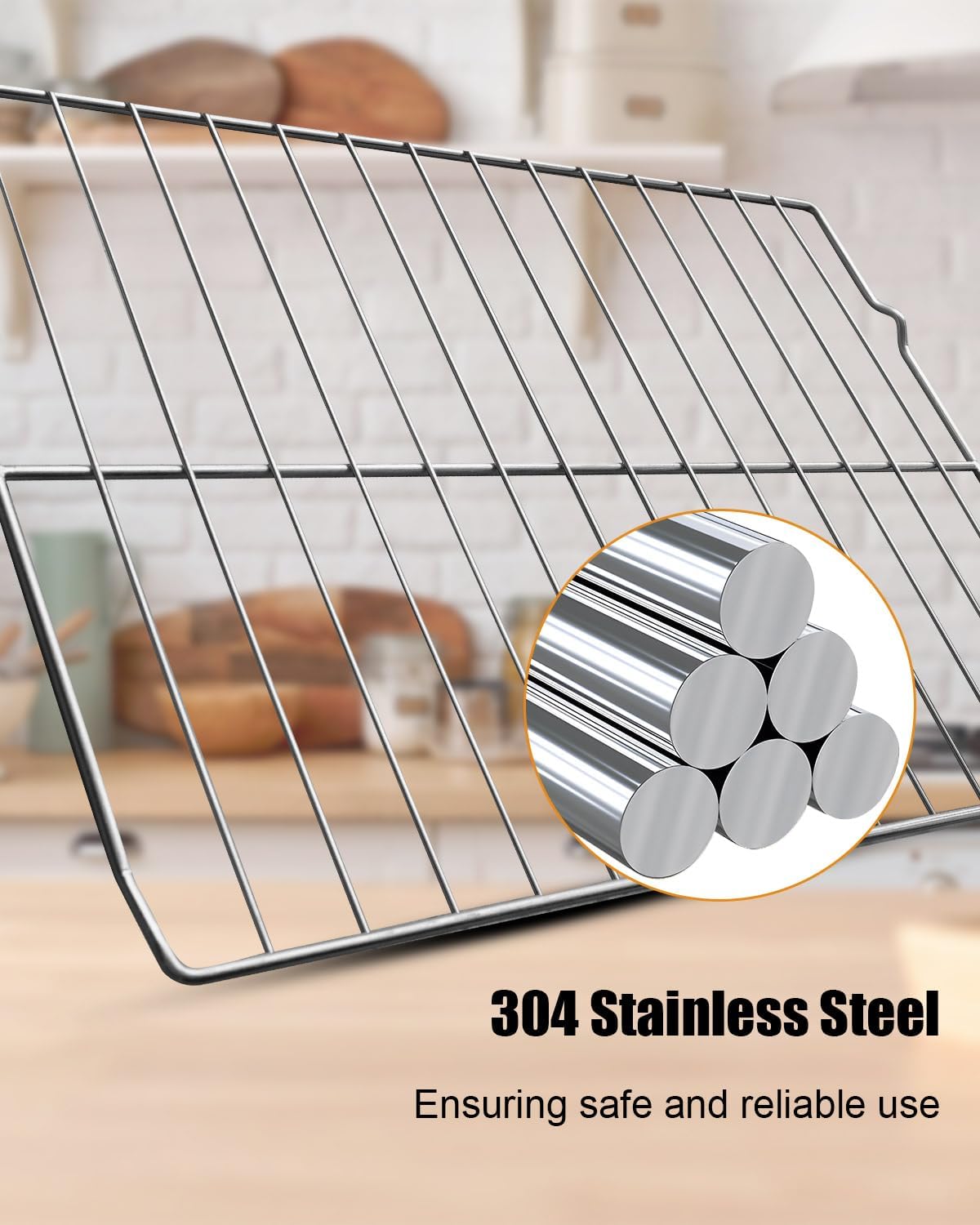 WB48X20249 Oven Rack Fit for GE Stove Oven Parts, 304 Stainless Steel Oven Wire Rack, 23.7" x 16.1" Oven Shelf, 2 Pcs