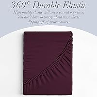 Vista 4 de Juego de sábanas de rayón de 6 piezas hecho de bambú, juego de ropa de cama y fundas de almohada con bolsillos profundos, ropa de cama sedosa