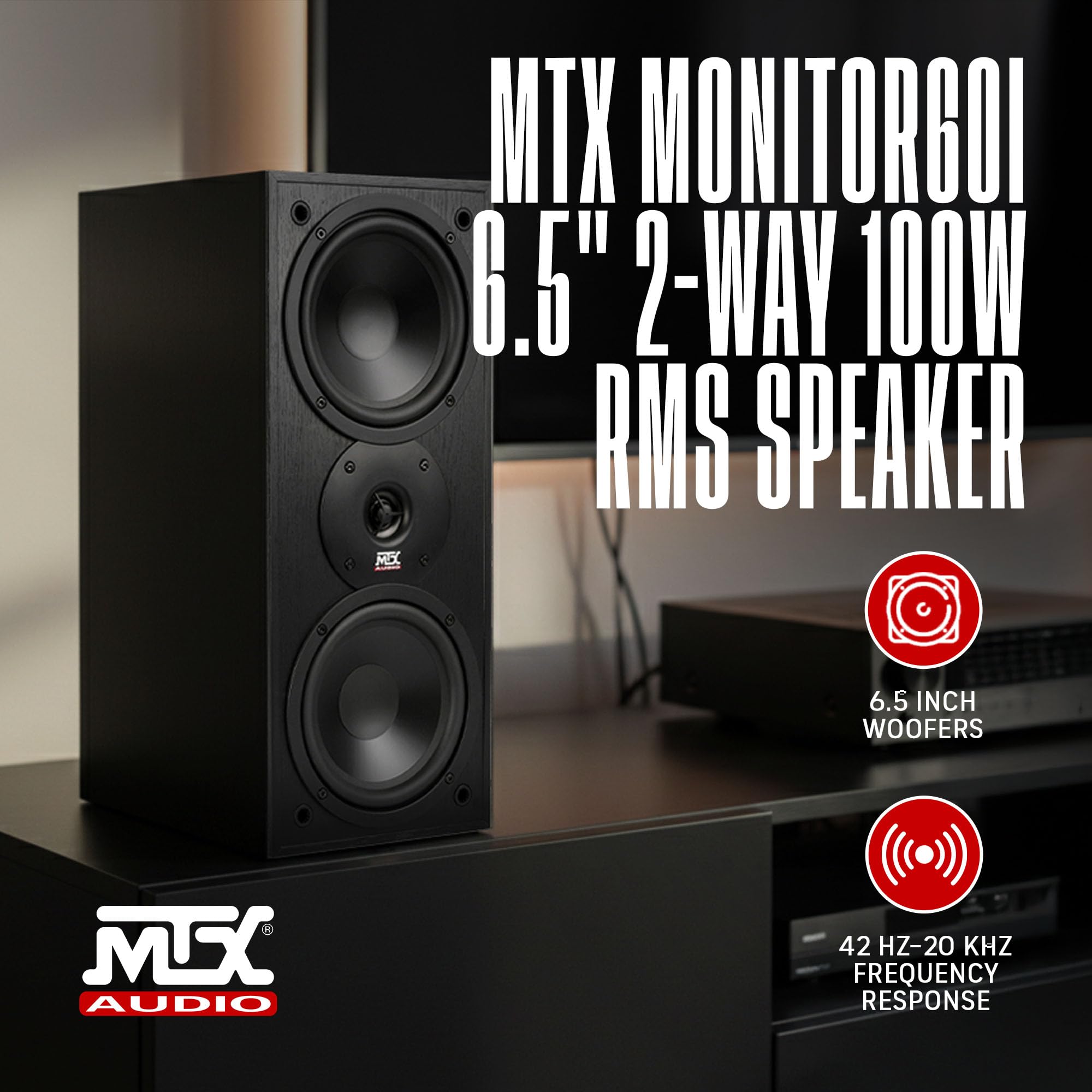 Amazon.co.jp: MTX Audio MONITOR60i 6.5インチ 2ウェイブックシェルフ