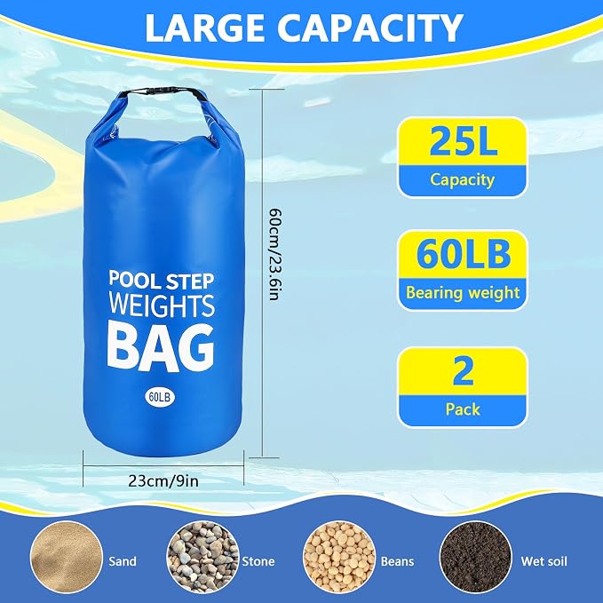 2 Pack Pesos para Escalera de Piscina 25L/60LB PVC miniatura 2