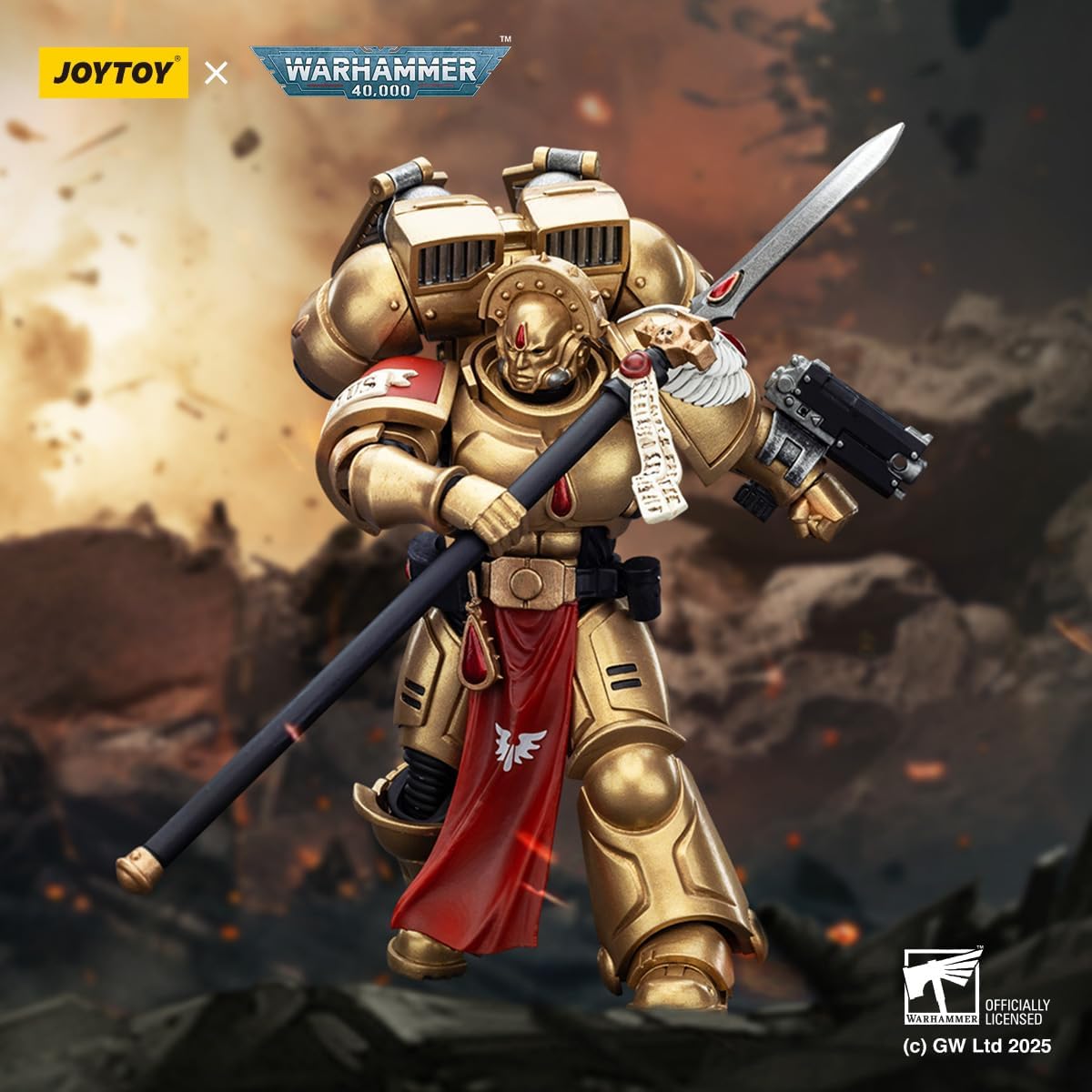 JoyToy Warhammer 40K 1/18 Scale Science-Fiction Action Figures Blood Angels Sanguinary Guard 2 with Angelus Boltgun and Encarmine Spear