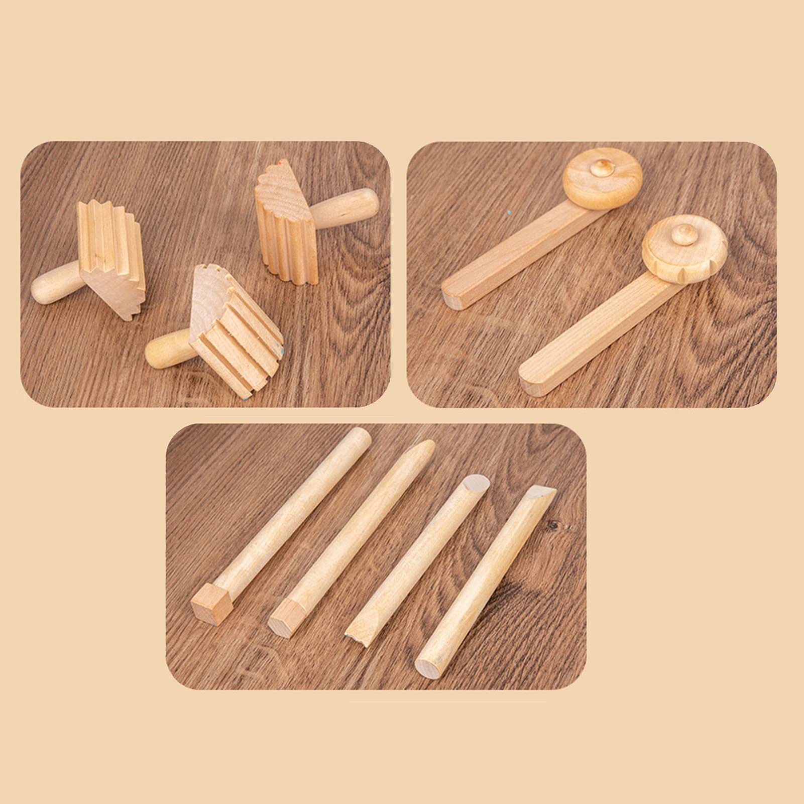 Set di 5 mattarelli in legno per mattarello, in legno, piccolo, con spatola per impasto, accessori da forno durevoli, adatti per la produzione di impasti per pizza, pasta da dessert