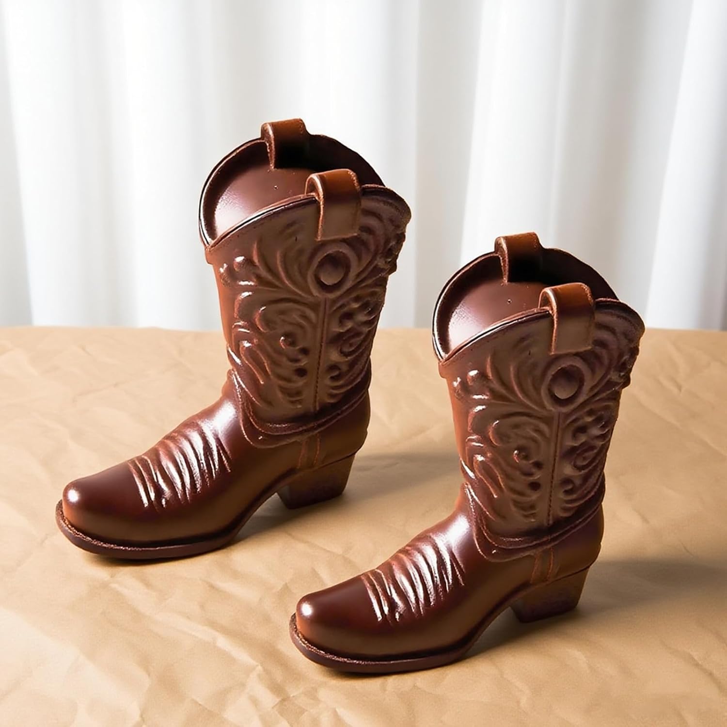 Cool Boot Shape Candle Molds, 3D Cowboy Chocolate Molds, Cowboy Boot Silicone Molds for Resin Candle Soap Wax Making, Silicone Fondant Jelly Ice Cake Decoration Mold for Crafts Baking Tool