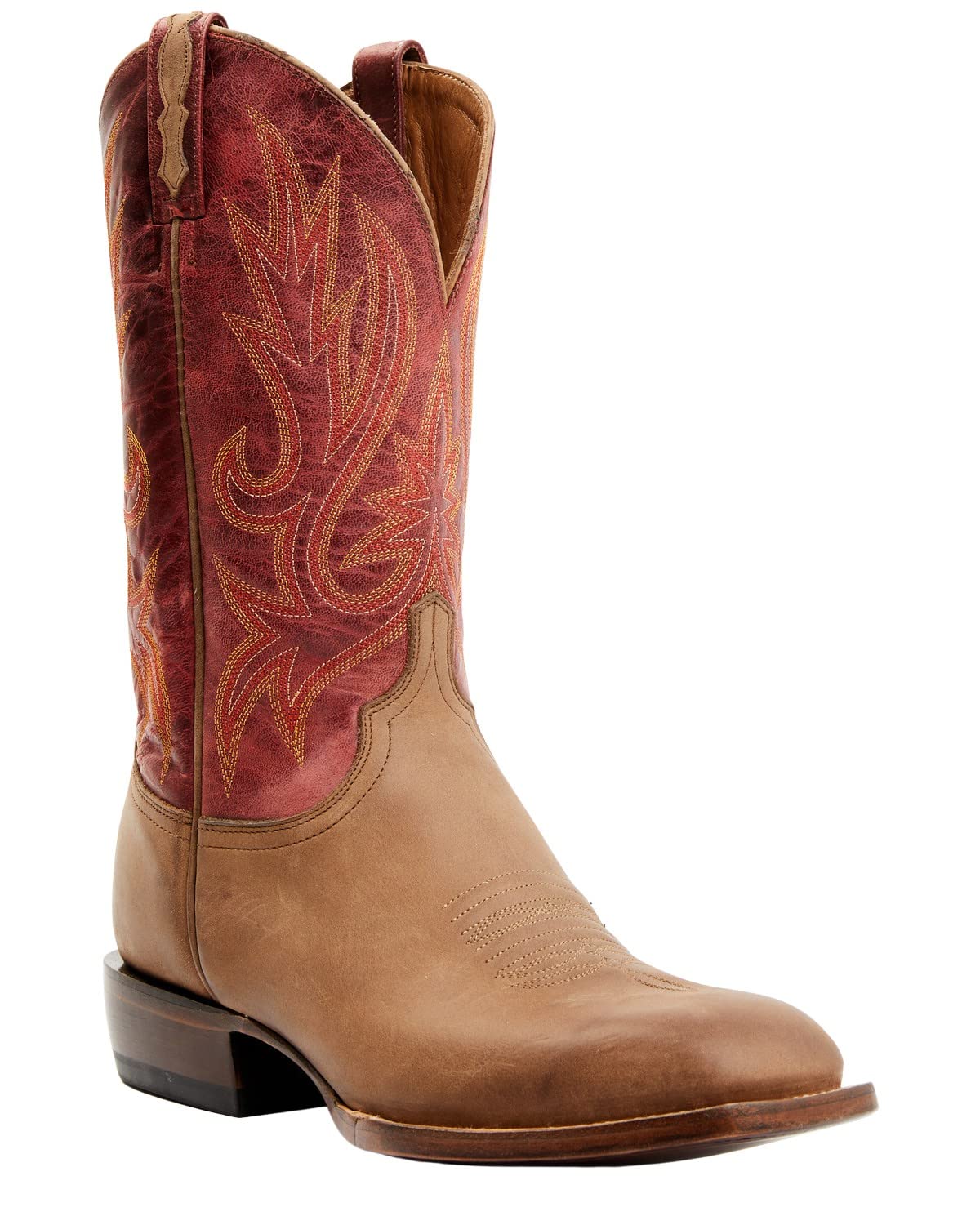 Lucchese Men's Gordon Western Boot Broad Square Toe Tan 9.5 D