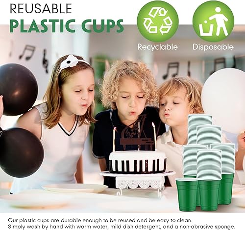 Miniatura 5 de Bokon 200 vasos de plástico desechables de Halloween de 16 onzas para cumpleaños, festivales, bodas, fiestas de Navidad, bebidas, eventos,