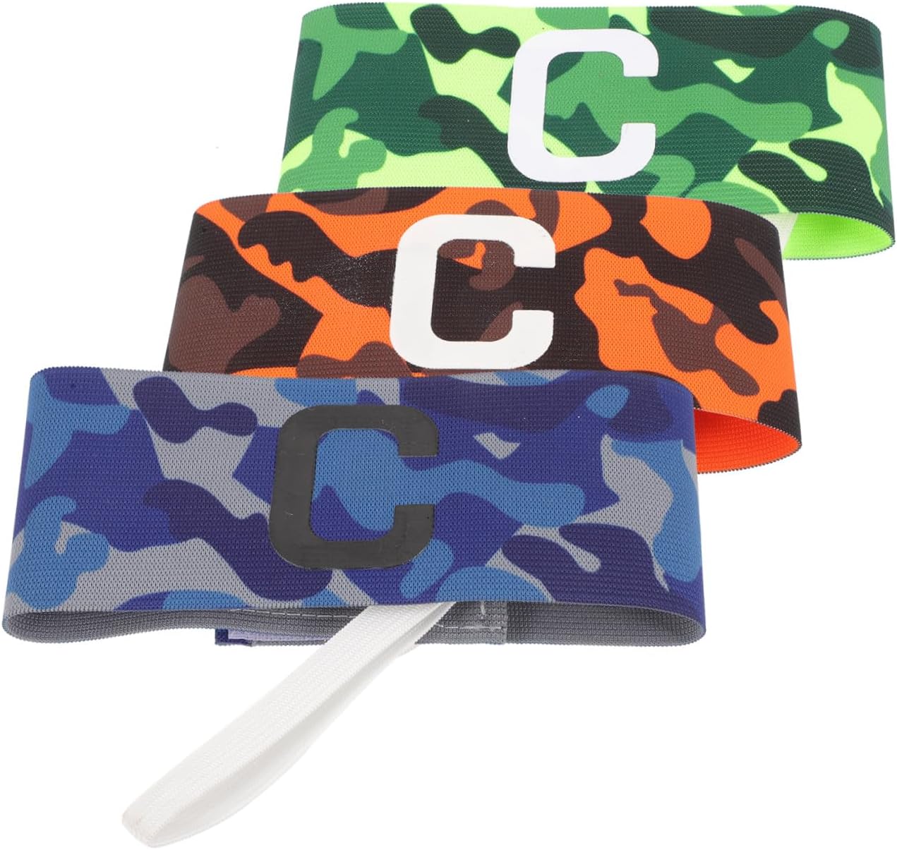 3pcs Adjustable Soccer Captain Band Portable Football Arm Pad Chin Strap Bicep Bands for Athletes