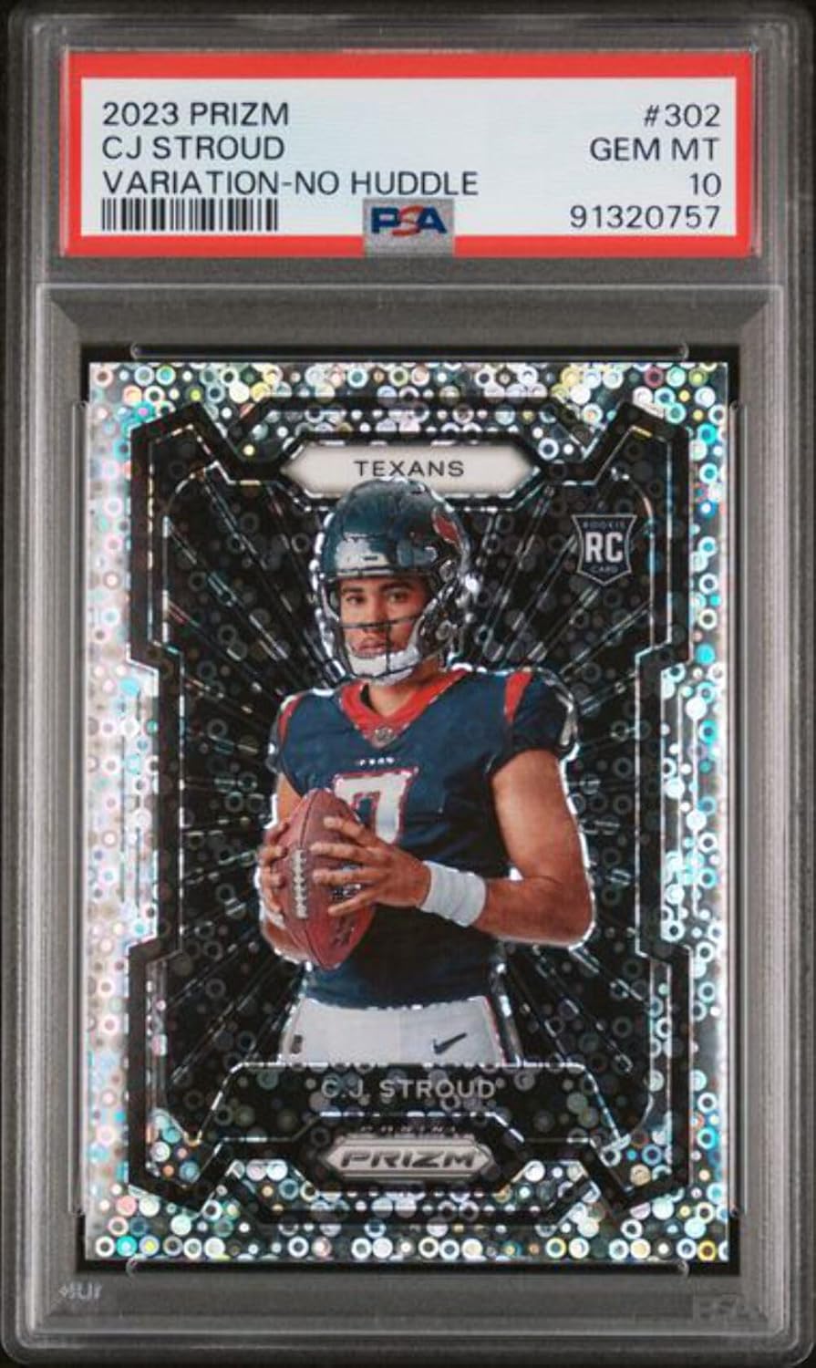 Graded 2023 Panini Prizm CJ Stroud #302 Variation No Huddle Rookie RC Football Card PSA 10 Gem Mint