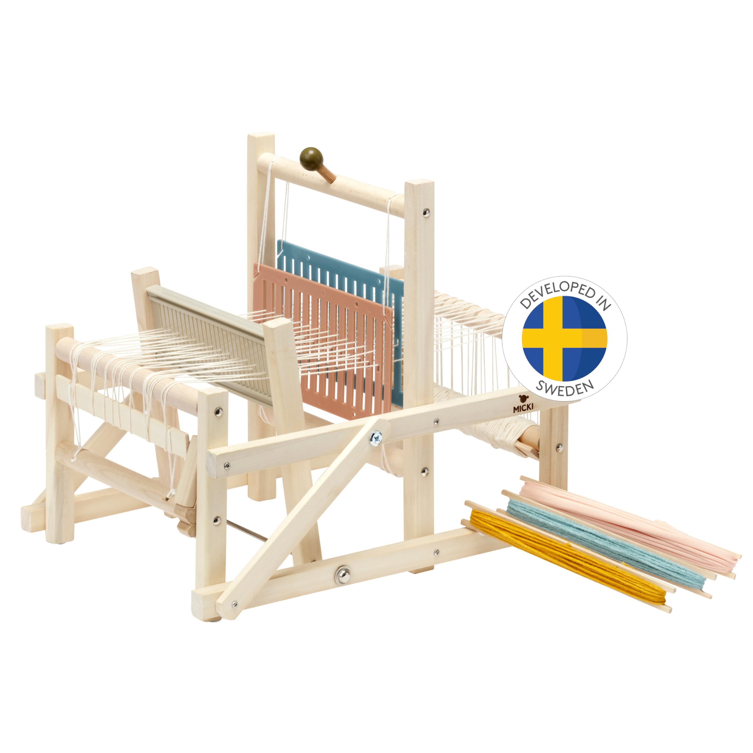 Micki Girls Pastel Frame Wooden Weaving Loom Kit + Weaving Yarn — Arts And Crafts For Kids — And Boys Gifts — Age 3+