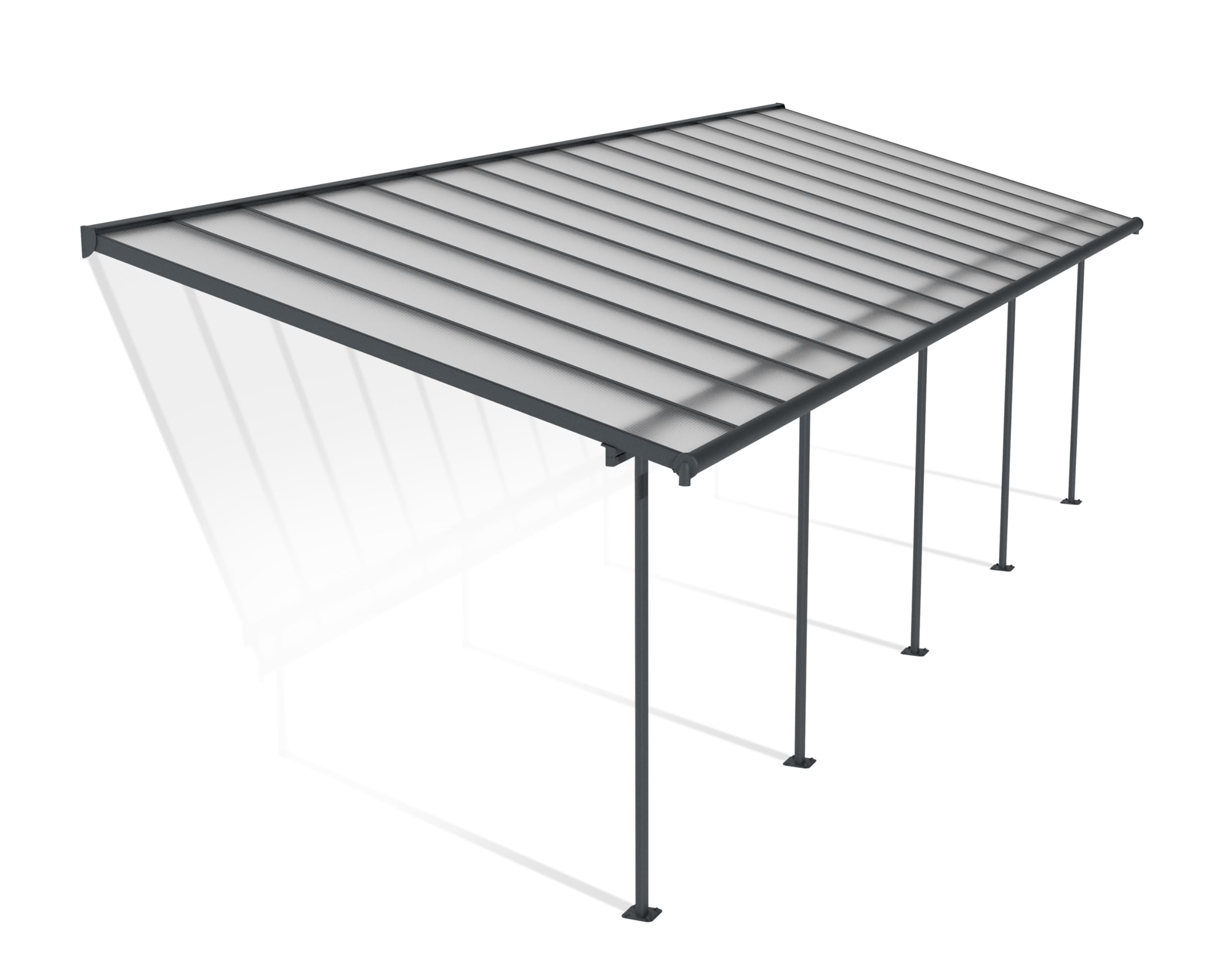 Canopia by Palram Pergola Sierra 3 x 9.15 in Alluminio e Policarbonato, Moderna ed Elegante, per Coprire una Terrazza Tutto L'anno (grigio)