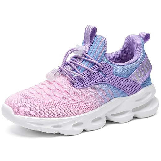 HSQ Boys Girls Tennis Shoes Kids Breathable Sneakers Ultra-Light Athletic Running Shoes for Toddler/Little Kid/Big Kid