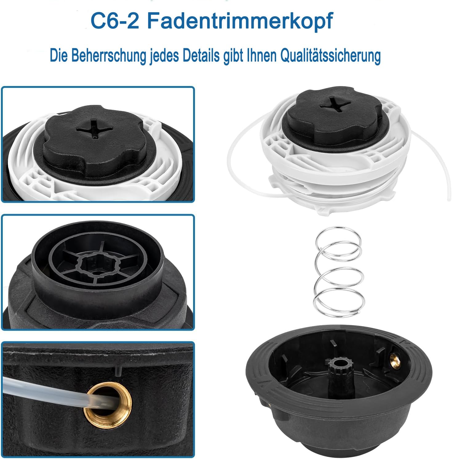 Autocut C6-2 Mähkopf für Stihl Motorsense, Fadenkopf Ersatzteil kompatibel mit STIHL FS38 FS40 FS45 FS50 FSE60 FSE71 FSE81 FSA60R FSA86R KM56 KM94 KM111 Freischneider (2-Stück)