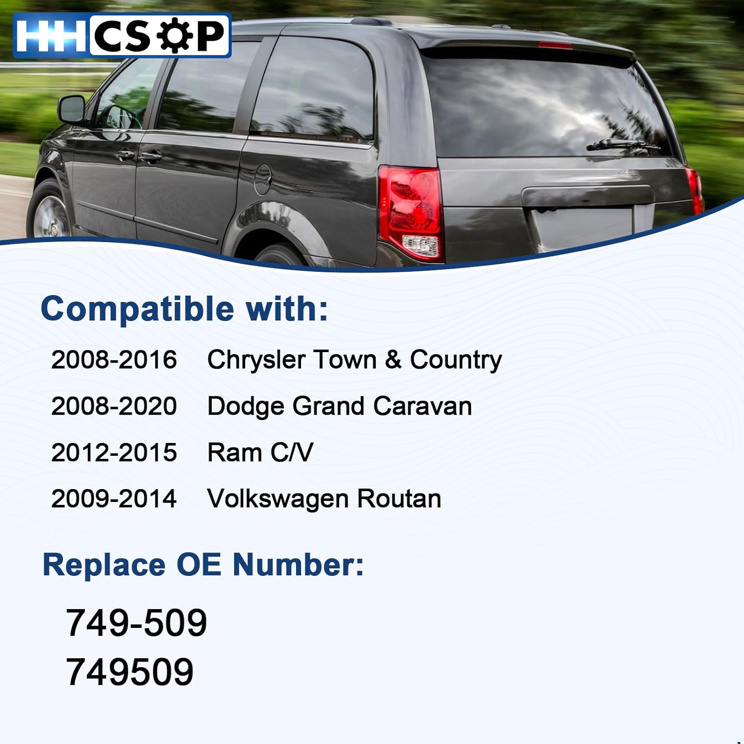 Front Right Passenger Side Power Window Regulator Without Motor for 2008 2009 2010 2011 2012 2013 2014 2015 2016 Chrysler Town & Country, Dodge Grand Caravan, Ram C/V, VW Routan, 749-509