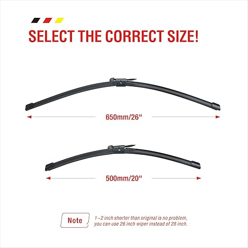 Miniatura 4 de Escobillas de limpiaparabrisas de 26 pulgadas y 20 pulgadas de repuesto para Ford Taurus 2010, 2011, 2012, 2013, 2014, 2015, 2016, 2017, 2018, 2019