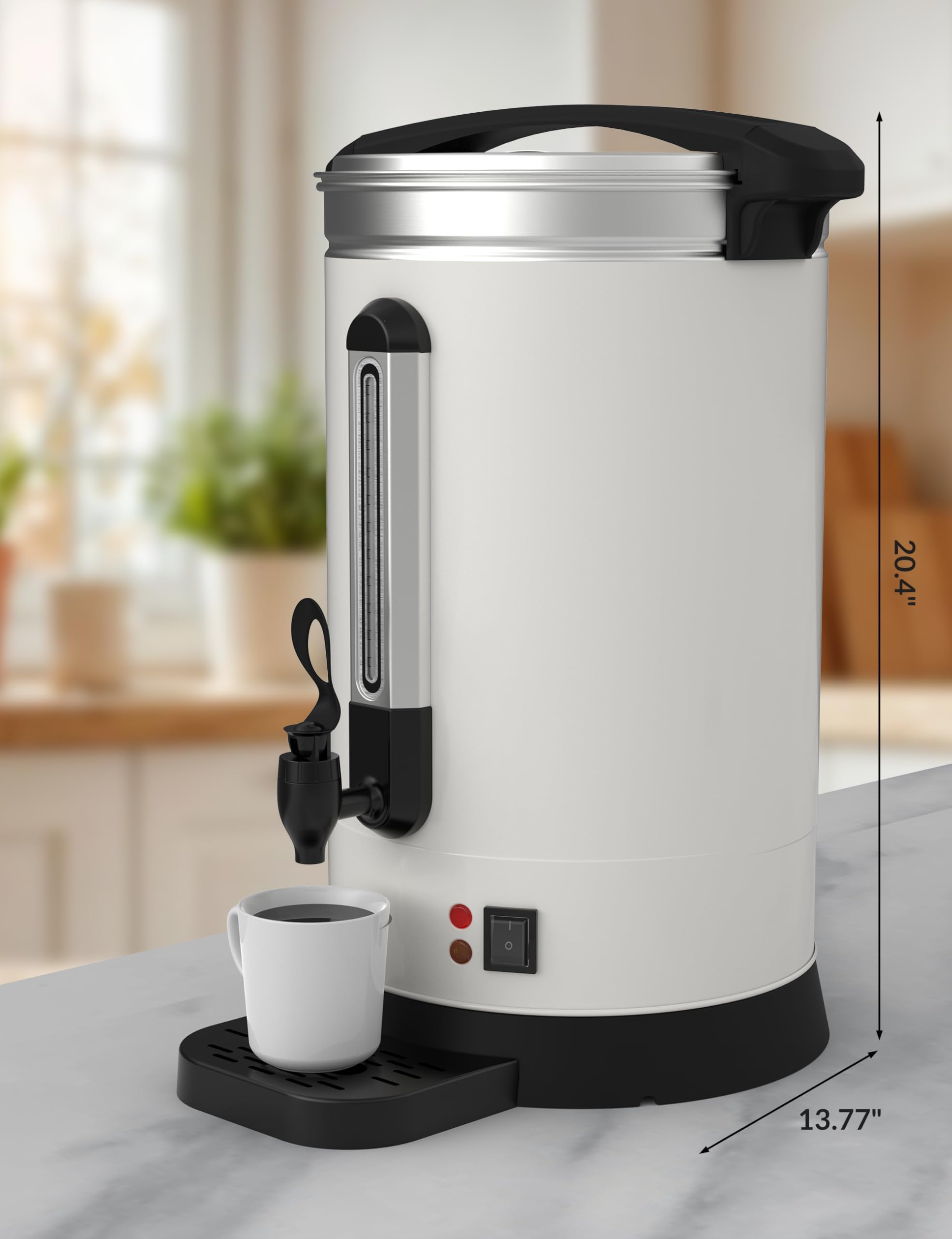 Garvee Urna de café comercial de 12 l con aislamiento de doble pared, urna de café de preparación rápida de 80 tazas y dispensador de bebidas calientes, para catering, fiestas y bufés