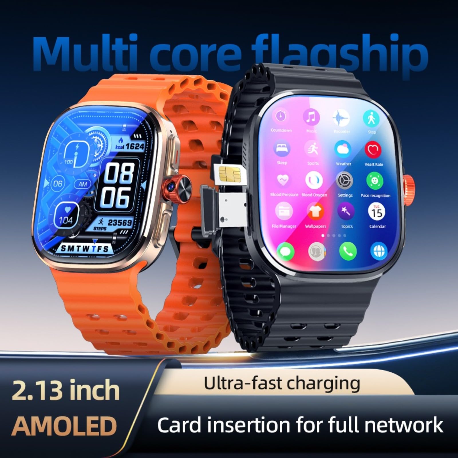 Orologio intelligente 5G con slot per scheda SIM, touch screen completo e funzione di chiamata, orologio intelligente impermeabile con rete cellulare, regalo per ragazzi e ragazze