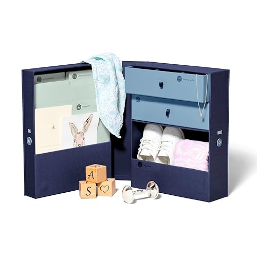 Savor Caja organizadora de recuerdos de bebé personalizada Organizador de memoria personalizable sin ácidos para recién nacidos con etiquetas para