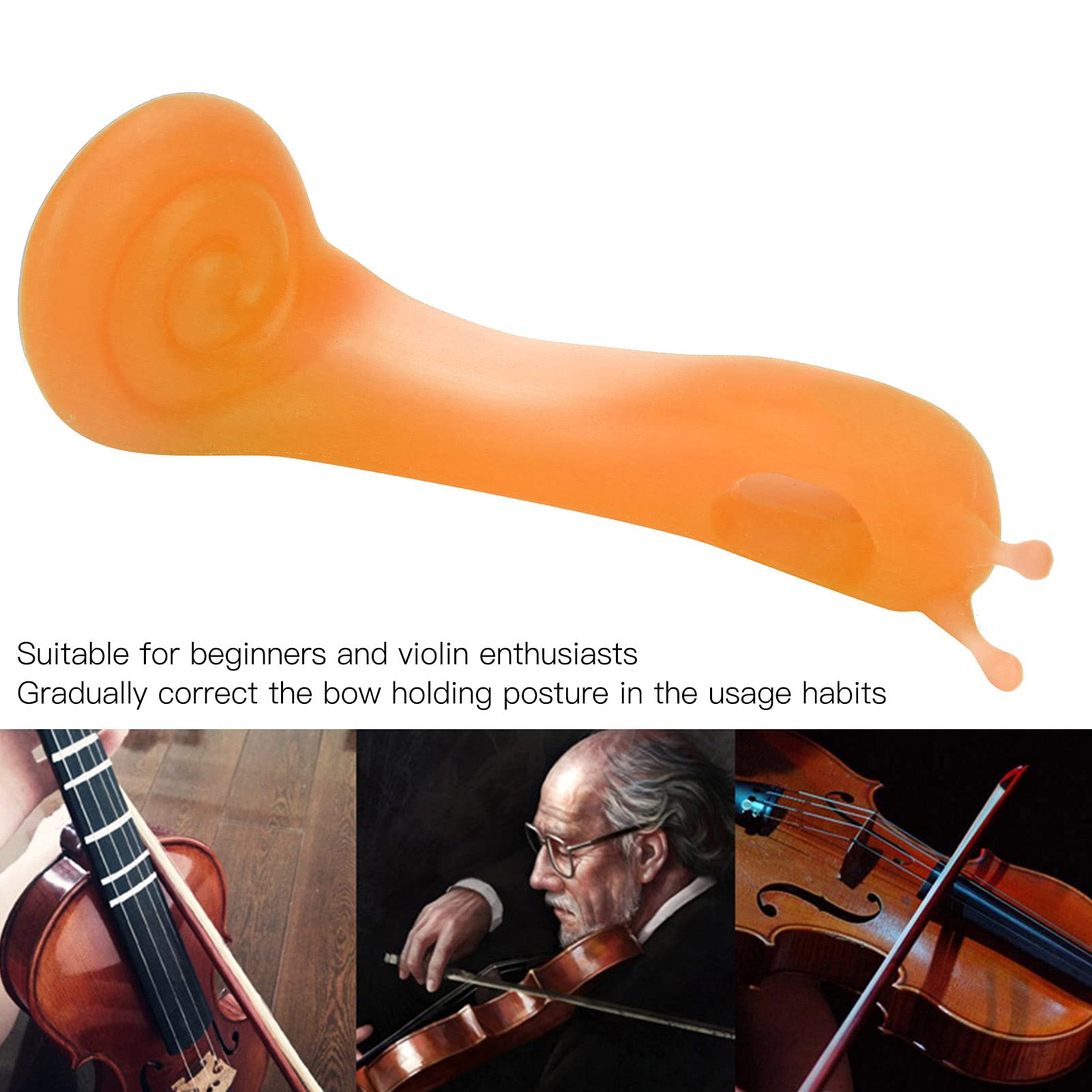 Impugnatura per arco per violino, accessori per violino professionale a forma di lumaca per gli appassionati di violino per violino/viola sussidio didattico per principianti(arancia)