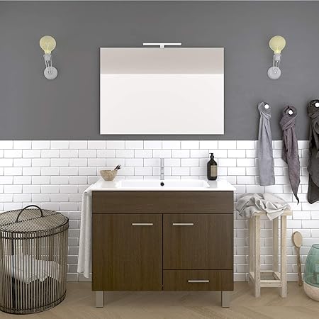 PDM Mueble de baño Hades con Espejo y Lavabo - Gran Espacio ...