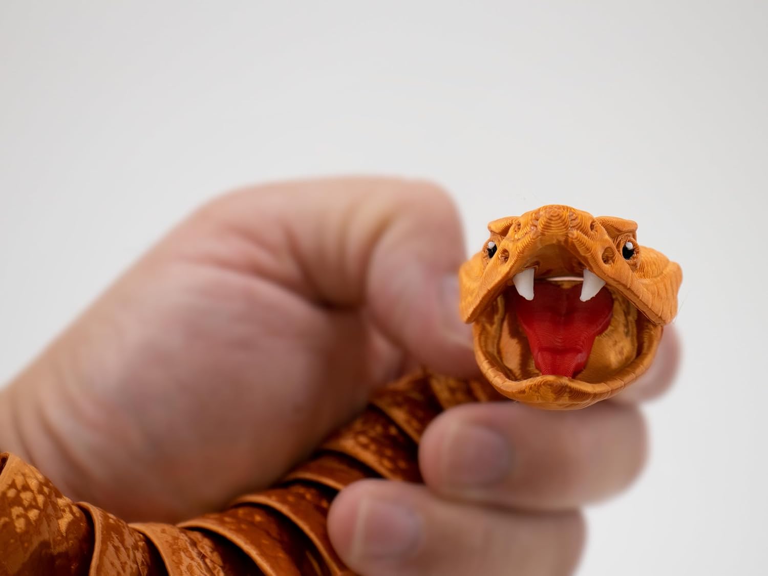 Rattlesnake Articulated 3D Printed Fidget Rattle Snake Sensory with Rattling Tail (Large, Copper)