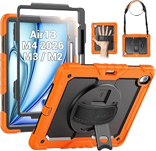 SEYMAC Case for iPad Air 13 Inch M4/M3/M2 (2026/2025/2024), Orange