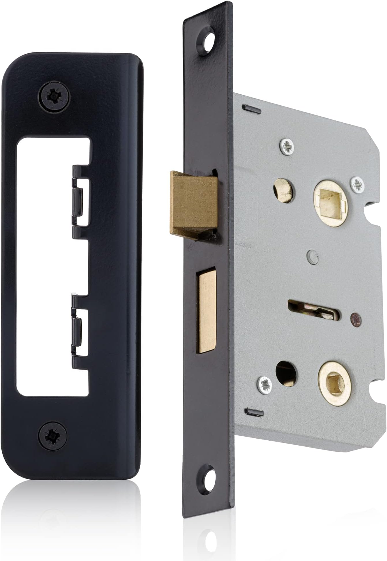 XFORT Matt Black 65mm Bathroom Lock for Internal Wooden Doors, Bathroom ...