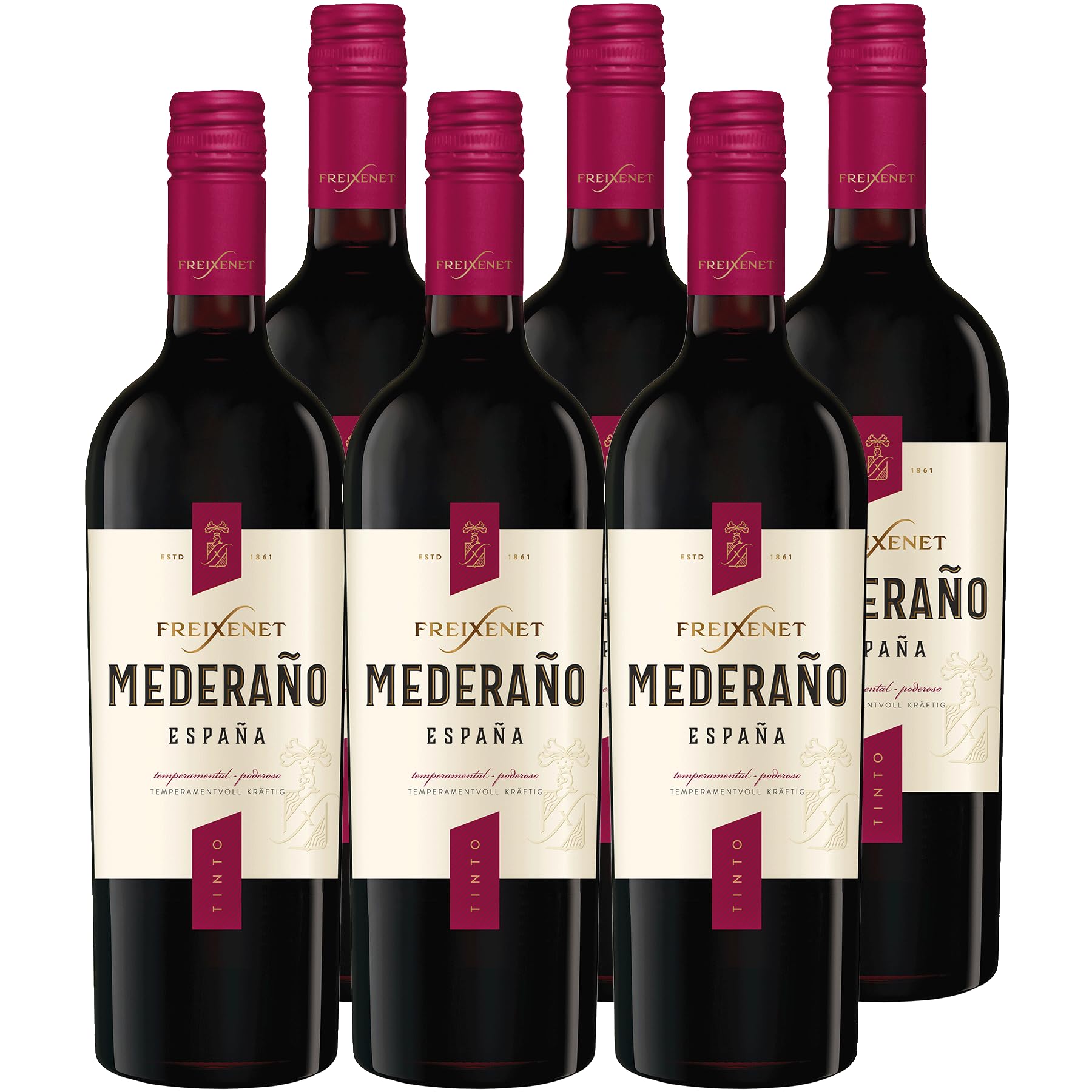 Freixenet Mederaño Tinto Spanischer Rotwein (6 x 0,75 l) Spanish Red Wine, Wein, halbtrocken mit Aromen von Kirsche und Heidelbeere, zu kräftigen Speisen und würzigem Gemüse