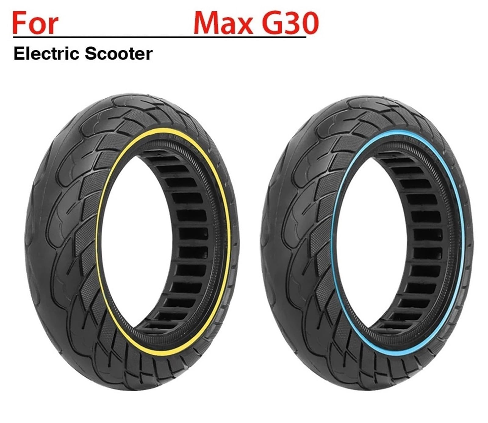 Pneu Trotinette Electrique,Roue Trottinette Electr Pneus tubeless 10x2,5 60/70-6. Pneu plein for trottinette électrique G30, pneu creux antidéflagrant à nid d'abeille de 10 pouces(B-red)