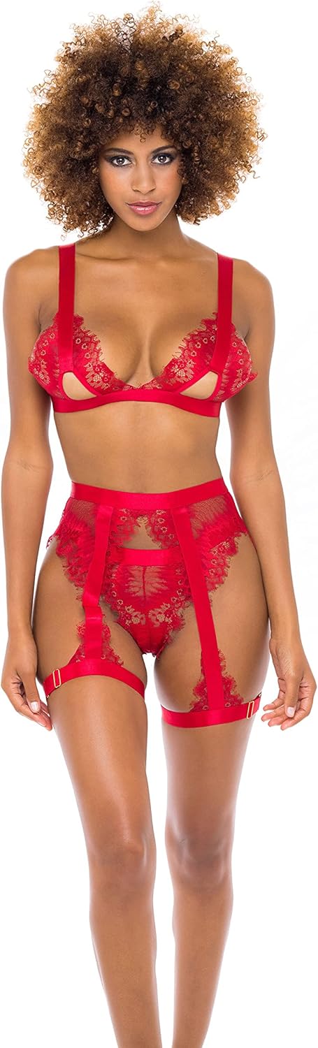 Oh là là Chéri Women's Janet Soft-Cup Bra with Matching Garter and Panty
