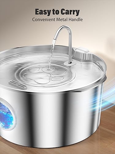 Miniatura 7 de Fuente de agua para perros de 3.4 galones para perros grandes, fuente de agua extra grande de acero inoxidable para mascotas, dispensador de agua