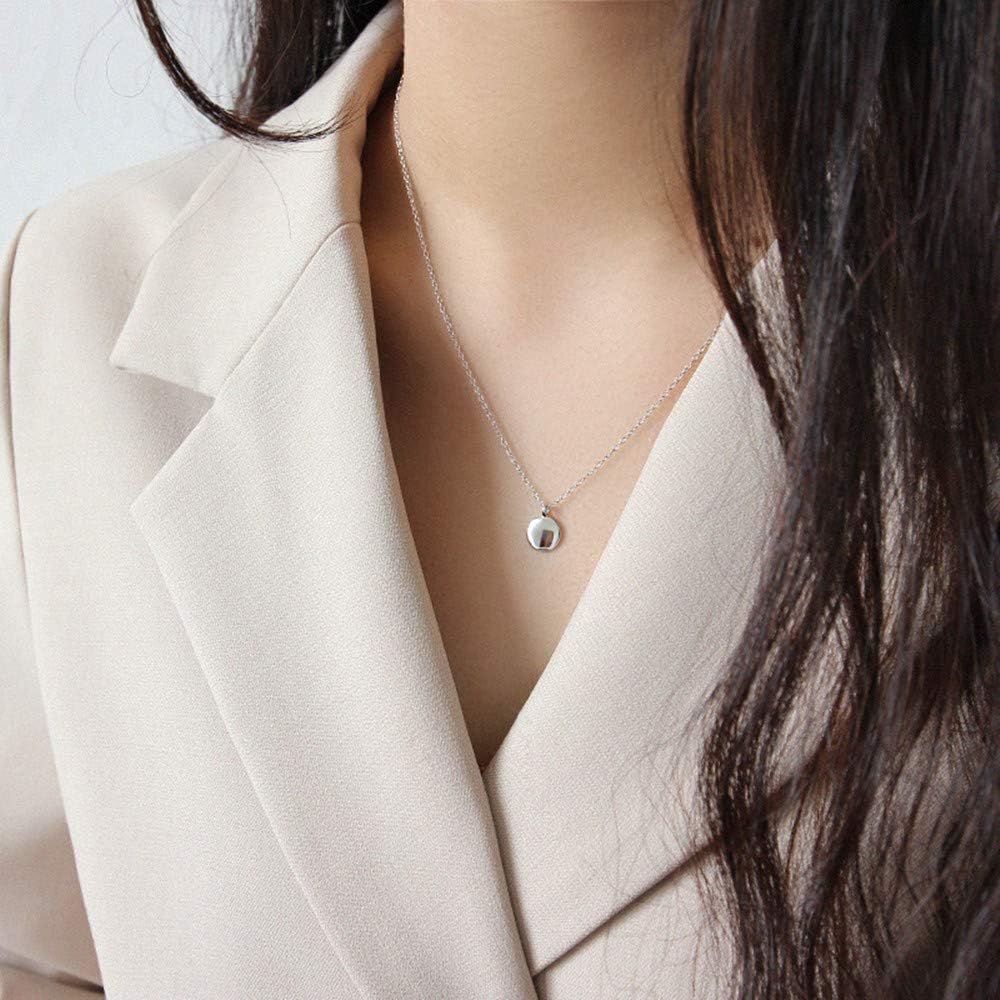 Round Gold Coin Pendant Necklace for Women Girls 925 Sterling Silver 18K Gold Plated Simple Small Full Moon Minimalist Geometric Disk Circle Chain Delicate Choker Jewelry BFF Fashion Gifts Box - Image 2