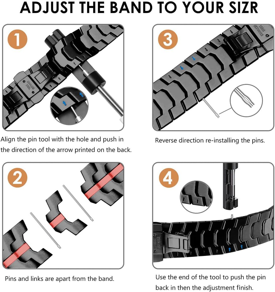 Bands Compatible with Apple Watch 49mm 45mm 44mm 42mm, Thin Iron Man Stainless Steel Metal Replacement Strap for iWatch Series 9/8 / 7/6 / 5/4 / 3 / SE/Ultra Women Men, Black-red - Image 7