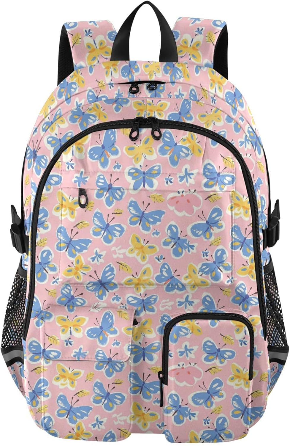 Blue Yellow Butterflies 1 School Backpacks for Teen Girls Laptop Backpacks